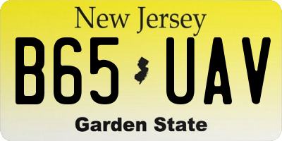NJ license plate B65UAV