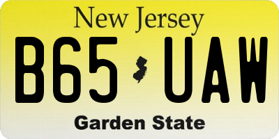 NJ license plate B65UAW