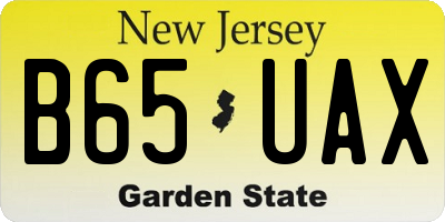 NJ license plate B65UAX