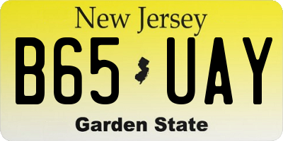 NJ license plate B65UAY
