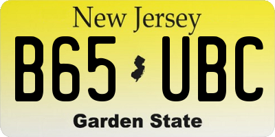 NJ license plate B65UBC