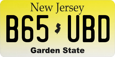 NJ license plate B65UBD
