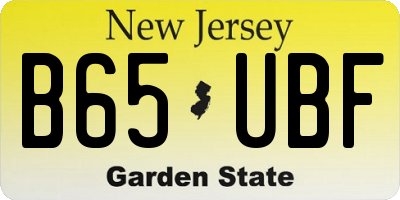 NJ license plate B65UBF