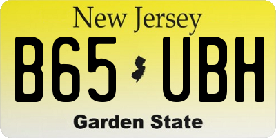 NJ license plate B65UBH