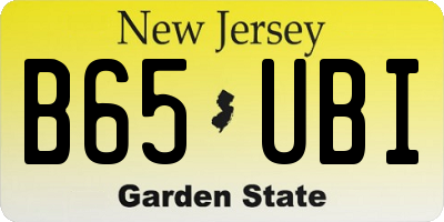 NJ license plate B65UBI