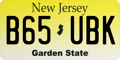 NJ license plate B65UBK