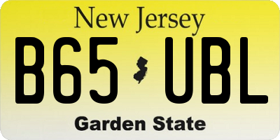 NJ license plate B65UBL