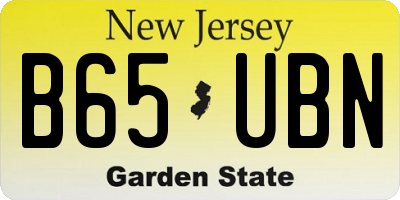 NJ license plate B65UBN