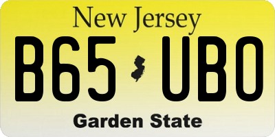 NJ license plate B65UBO