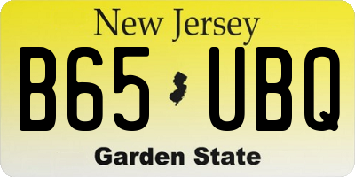 NJ license plate B65UBQ