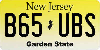NJ license plate B65UBS