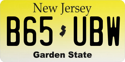 NJ license plate B65UBW