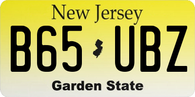 NJ license plate B65UBZ