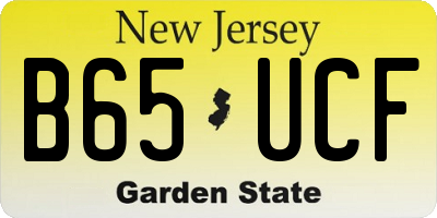 NJ license plate B65UCF