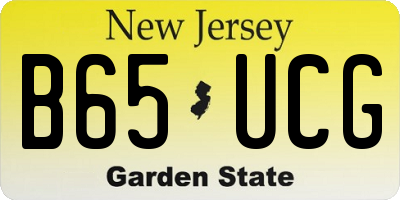 NJ license plate B65UCG