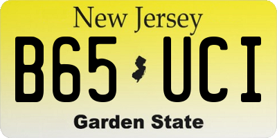 NJ license plate B65UCI