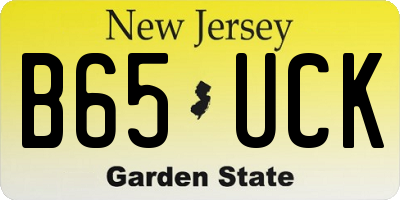 NJ license plate B65UCK