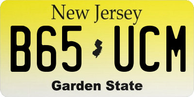 NJ license plate B65UCM