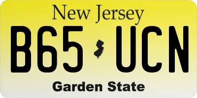 NJ license plate B65UCN