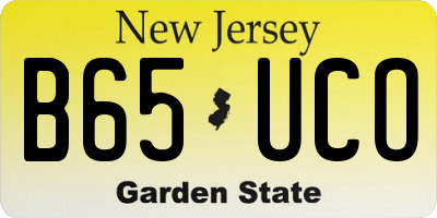 NJ license plate B65UCO