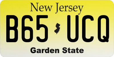 NJ license plate B65UCQ