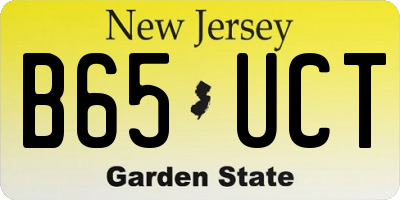 NJ license plate B65UCT