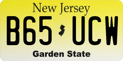 NJ license plate B65UCW