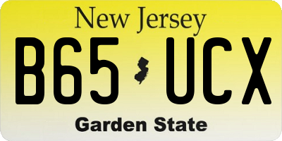 NJ license plate B65UCX