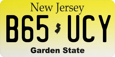 NJ license plate B65UCY