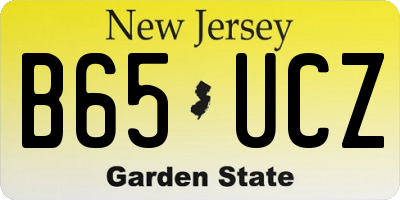 NJ license plate B65UCZ