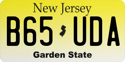 NJ license plate B65UDA
