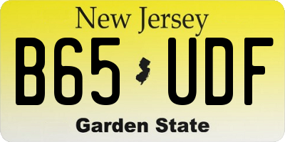 NJ license plate B65UDF