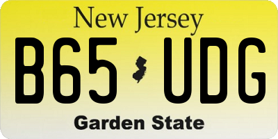 NJ license plate B65UDG