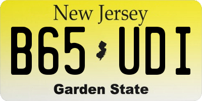 NJ license plate B65UDI