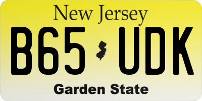 NJ license plate B65UDK
