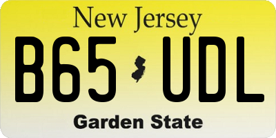 NJ license plate B65UDL