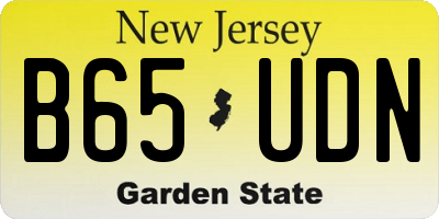 NJ license plate B65UDN