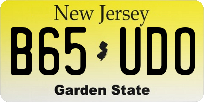 NJ license plate B65UDO