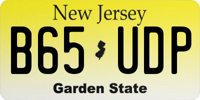 NJ license plate B65UDP