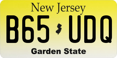 NJ license plate B65UDQ