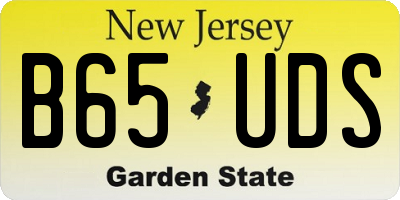 NJ license plate B65UDS