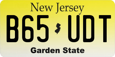 NJ license plate B65UDT