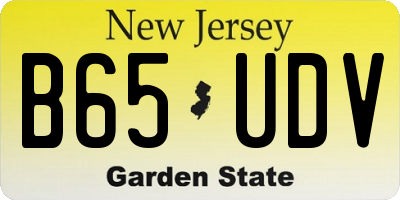 NJ license plate B65UDV