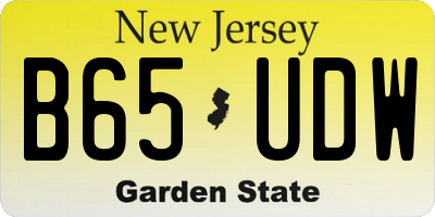 NJ license plate B65UDW