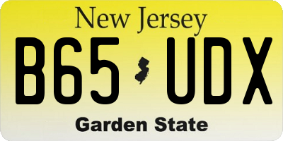 NJ license plate B65UDX