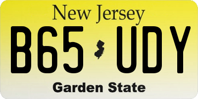 NJ license plate B65UDY