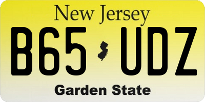 NJ license plate B65UDZ