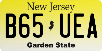 NJ license plate B65UEA