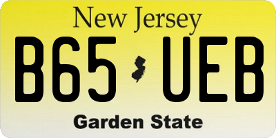 NJ license plate B65UEB