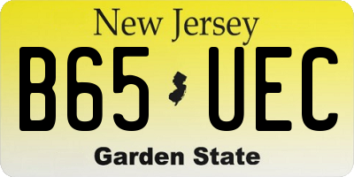 NJ license plate B65UEC